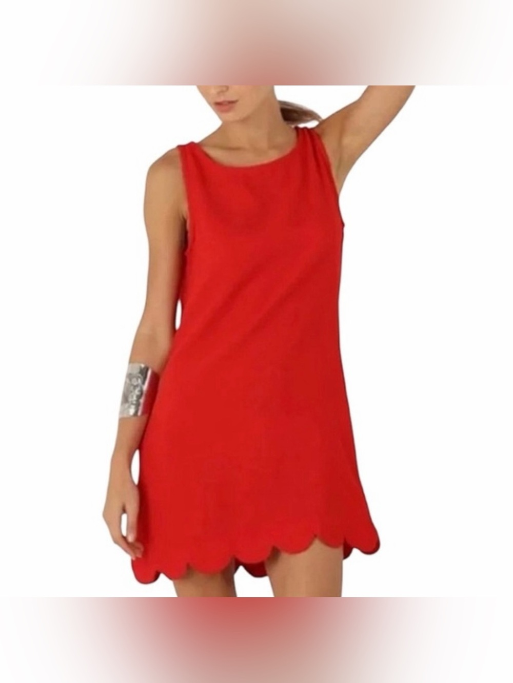 kate spade Red Scallop Hem Mini Dress
